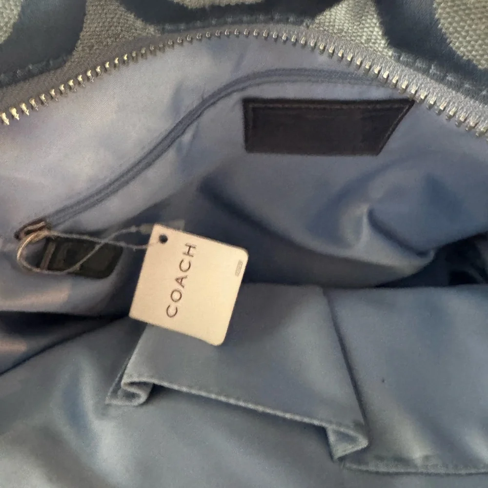 Coach Navy and Gray Signature Tote - Picture 5 of 5